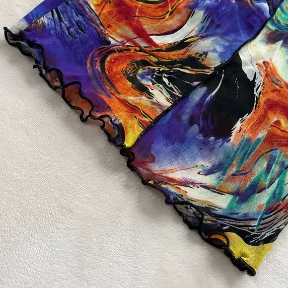 Abstract Sheer mini dress - Picture 6 of 7